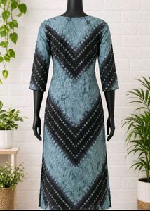 Elegant Teal &amp; Black Bandhani Kurta Set