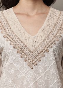 Boho Embroidered Cotton Kurta Top