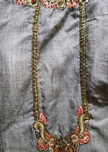 Elegant Grey Anarkali Gown full size