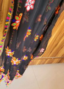 Vibrant Blue Embroidered Ethnic Skirt