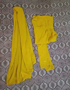 Elegant Yellow Embroidered Kurta Set
