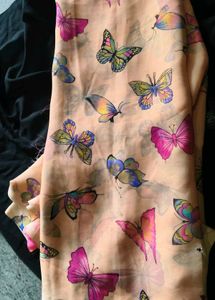 Beautiful Butterfly Print Saree