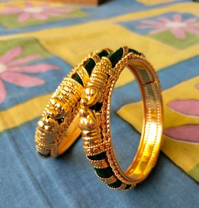 Elegant Gold-Plated Bangle Set