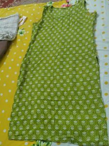 Green Printed Kurta