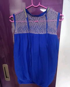 Royal Blue Lace Diamond Top 💎