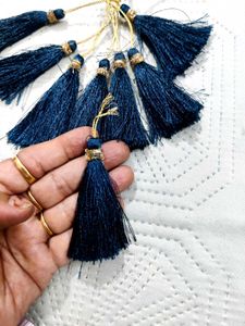 Set of 8 Navy Blue Tassels