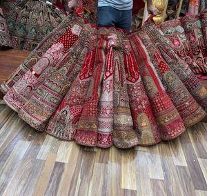 Stunning Red Embellished Lehenga Choli