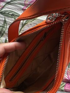 Chic Padded Orange Shoulder Bag