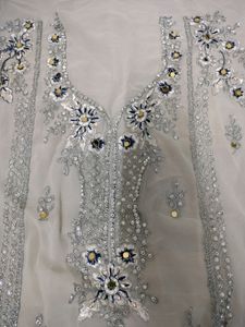Unstitched Beautiful Mirror Cutwork Suit
