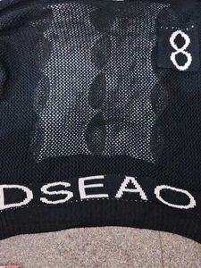 Black Knit Sweater with "8" Detail