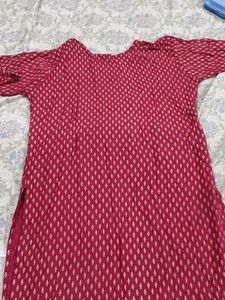Maroon Embroidered Kurti