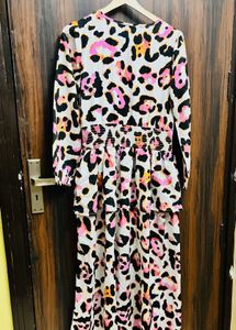 Leopard Print Tiered Midi Dress