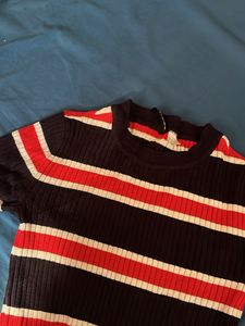 Striped Ribbed Knit Top