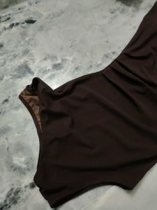 Chic Brown One-Shoulder Mini Dress