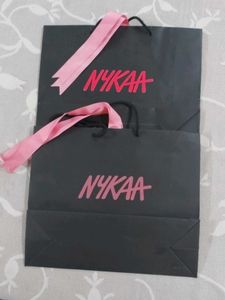 Set of 2 Nykaa Shopping  / Gift Bags with Ribbons