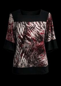 Unique Print Square Neck Top