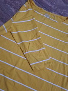 Yellow Striped Long Sleeve Top