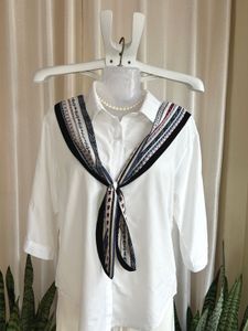 Korean Chic Blouse with Scarf