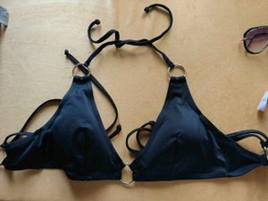 H&M Black Bikini Top with Gold Accents