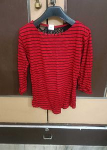 Striped Red Girls Top