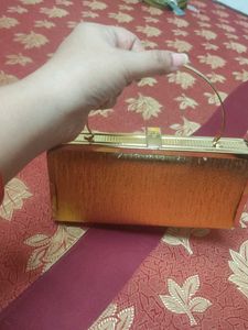 party wear Golden cluch bag for Bride's