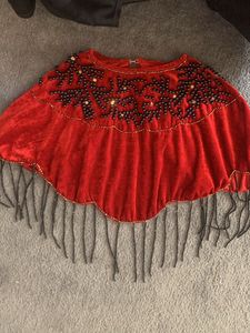 Pancho Style Strip Or Sleeveless Dress  Cape