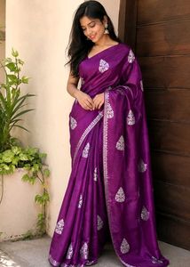 Vibrant Purple Silk Saree