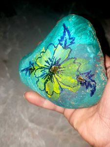 Hand-Painted Floral Art Stone