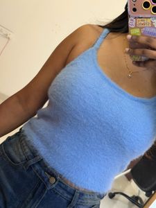 Blue Cropped Tank Top