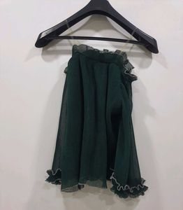 Dark Green Off-Shoulder Top