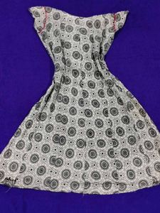 Printed Kurta with Pink Neckline