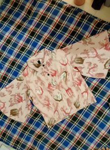 Stylish Pink Abstract Print top