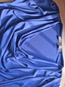 cow neck Stylish Blue Draped Top