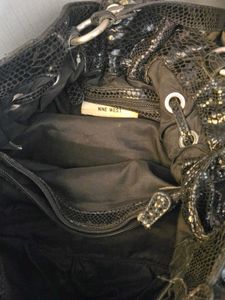 Nine West y2k python slouchy studded bag