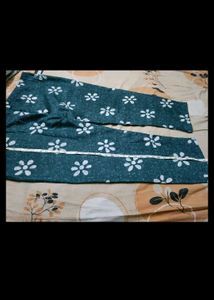 Beautiful Teal Kurta Set with Floral Print