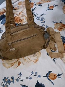 Chic Brown Shoulder Bag with Charms