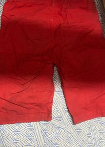 Men's Red Cotton Shorts