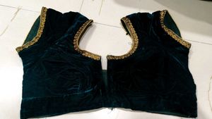 Green Velvet Blouse 34 Size