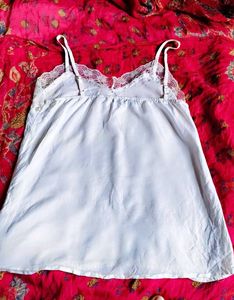 Elegant White Lace Trim Cami Top