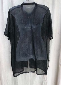 5267. Sheer Black Button-Up Shirt