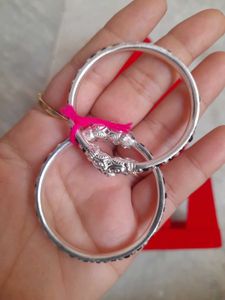 Elegant Silver Bangles Set