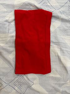 Red Seamless Bandeau Bra