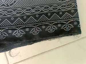 Elegant White dupatta with Black Border