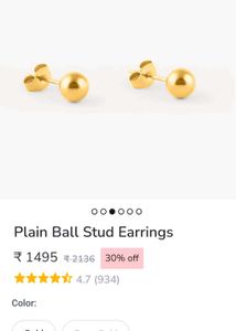 Plain Ball Stud Earrings