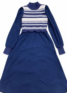 Vintage Style Blue Striped Dress