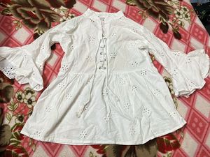 White Eyelet Tunic Top
