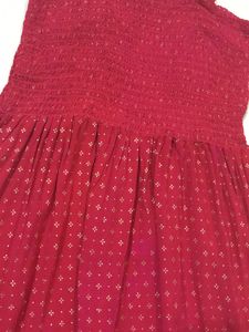 Magenta Red Strap Short Dress Top