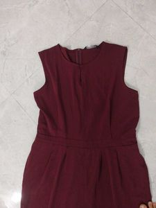 Stylish Maroon Jumpsuit with Belt