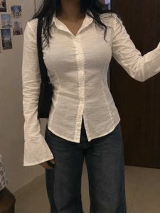 Chic White Bell Sleeve shirt