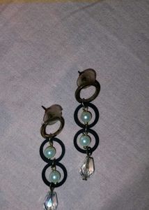 Chic Dangle Earrings with Faux Pearls & Crystals